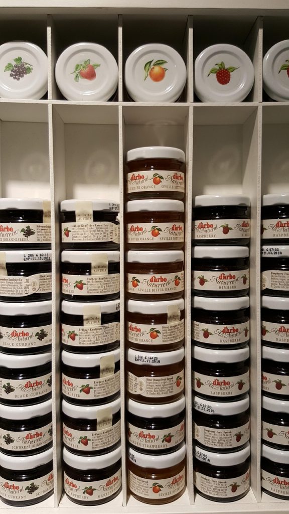 fruit jams, cafe, food, fruit, jam, dessert, sweet, pastry, fresh, berry, delicious, white, breakfast, tasty, bakery, healthy, snack, morning, plate, table, meal, restaurant, natural, croissant, strawberry, wooden, continental, french, homemade, marmalade, cream, break